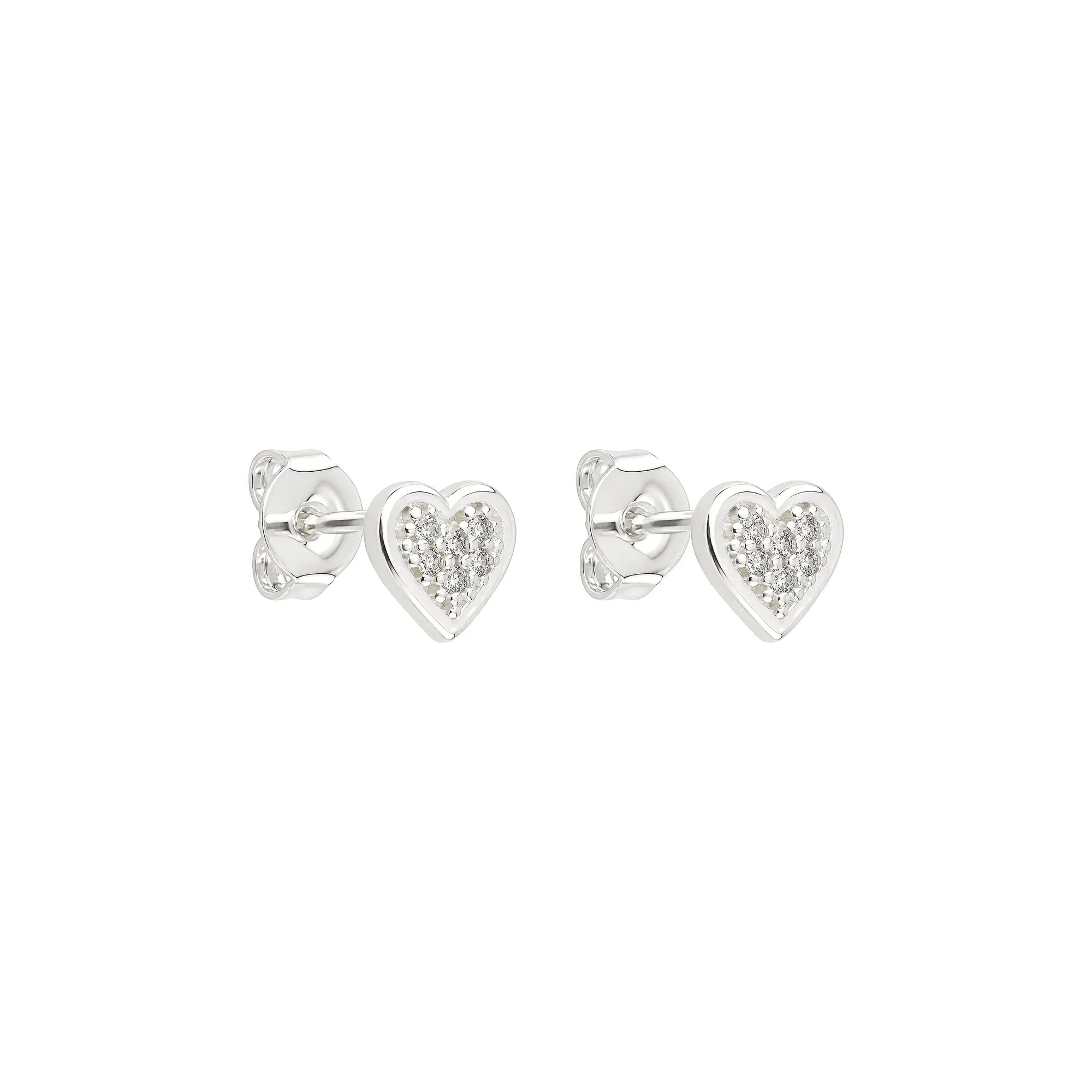 Brinco Coração Cravejado de Zircônia em Prata 925